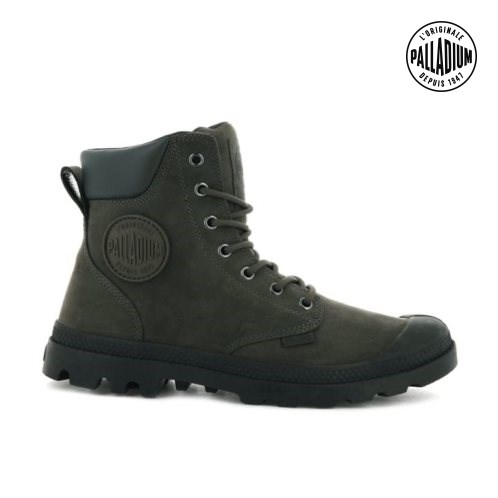 Pánské Boty Palladium Pampa Cuff WP LUX Tmavě Hnědé | CZ ZOU-89R